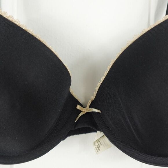 Maidenform Womens Black Padded Bra with Lace & Bow Detail Size 34B - Picture 3 of 10